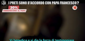 la benedizione del prete durante Le Iene