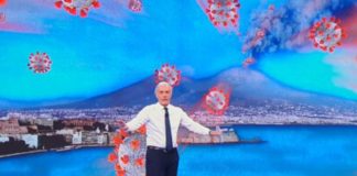 Massimo Giletti e il Vesuvio fumante