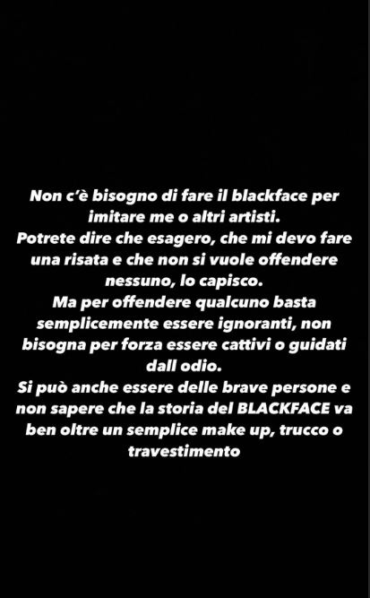 La storia di Ghali sul Blackface