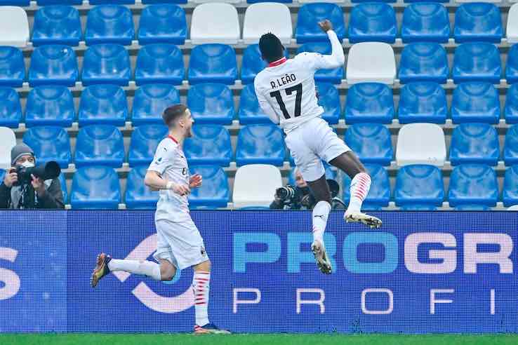 l'esultanza di Rafael Leao dopo il gol dell'1-0