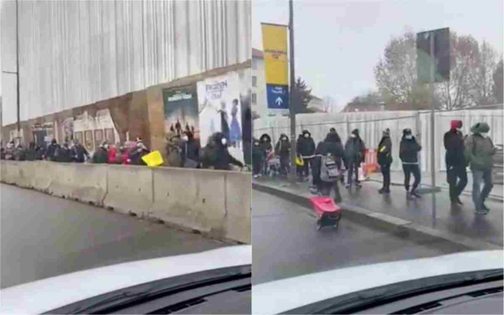 Fila per pasti davanti all'associazione pane quotidiano a Milano. Il video virale