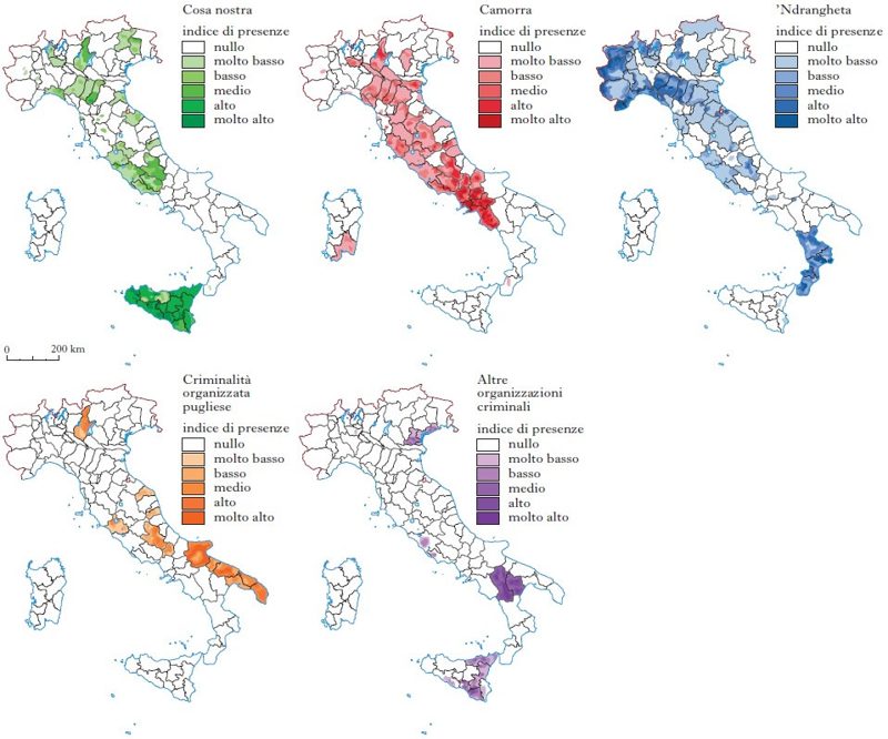 mappa criminalità organizzata italia clan