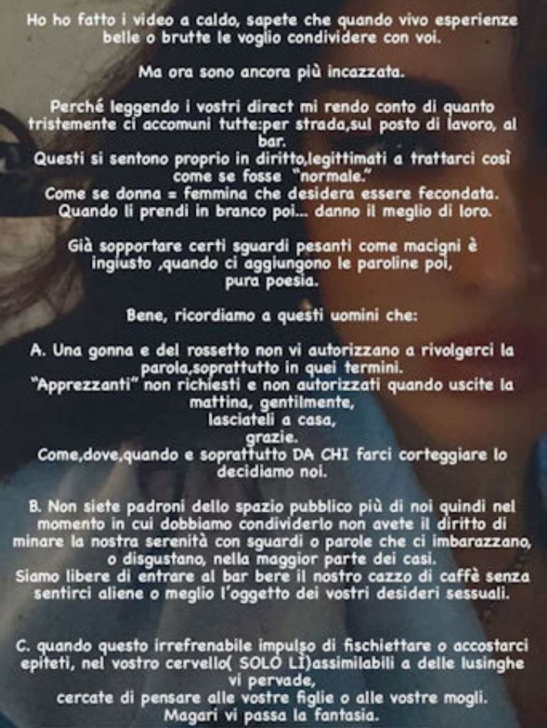 sfogo instagram rosa perrotta