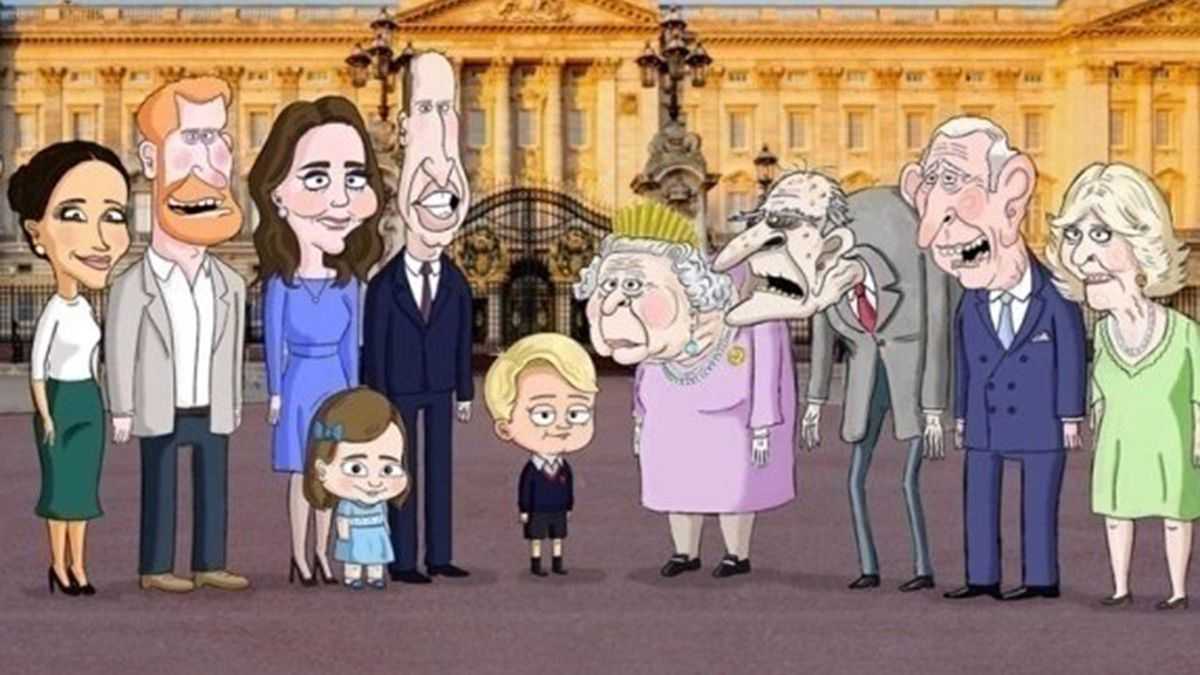 famiglia reale cartoon principe filippo