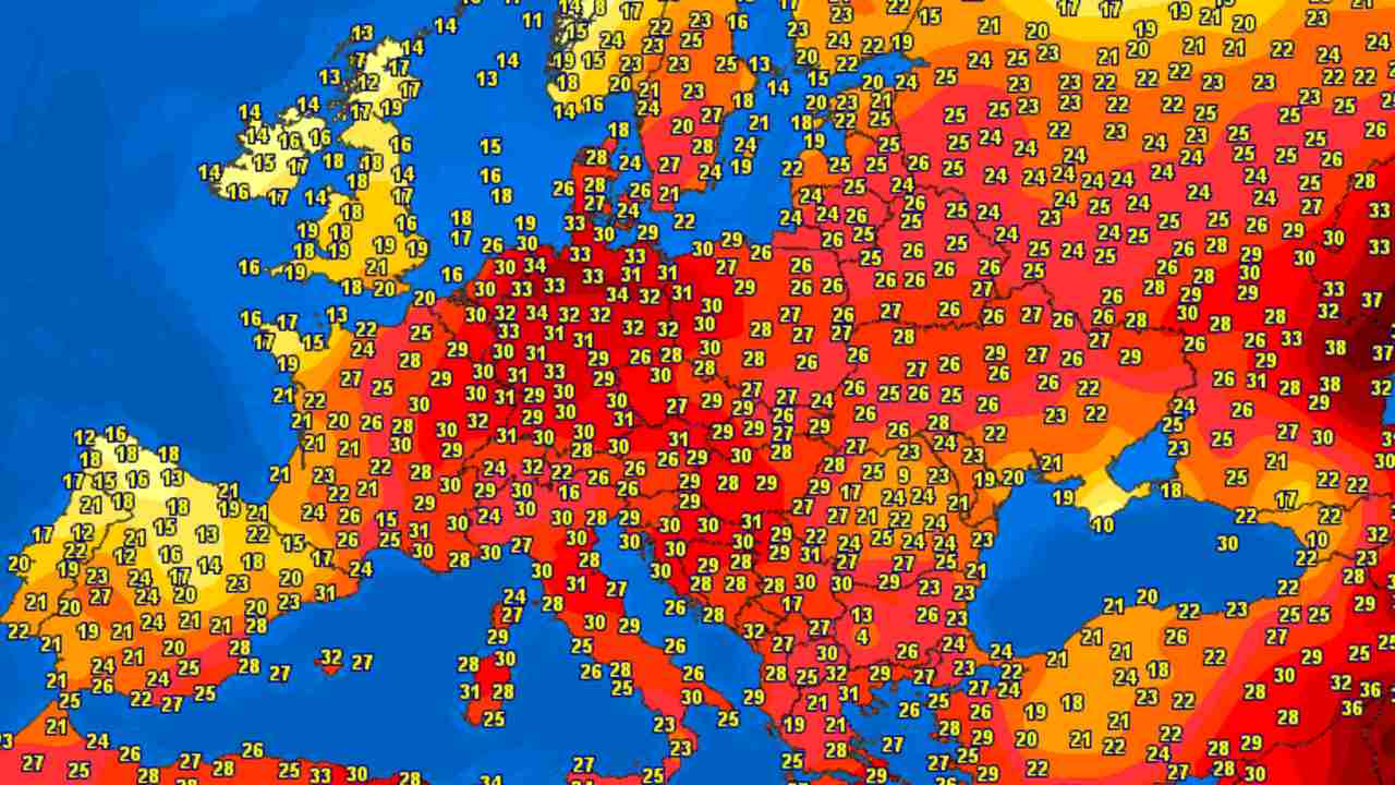 mappa temperature europa
