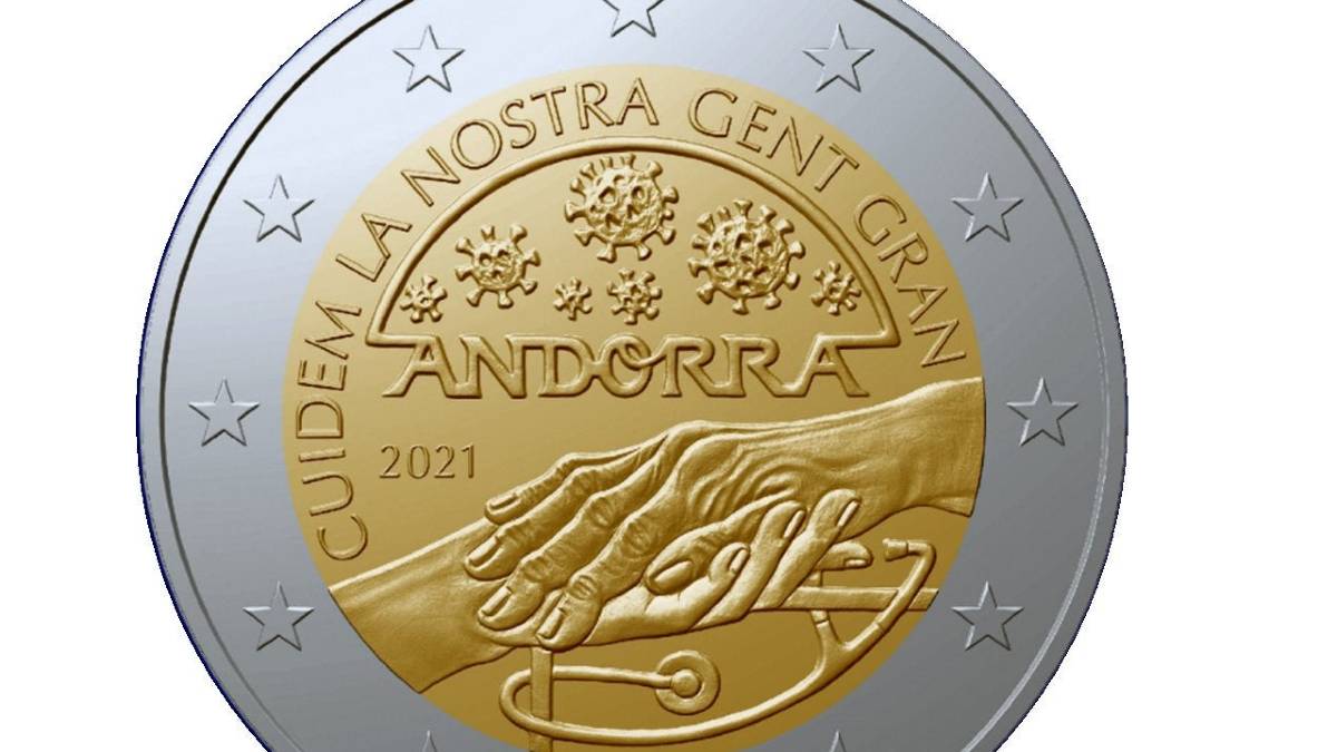 Moneta andorrana commemorativa covid