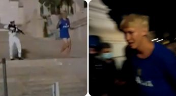 Tifoso scavalca le transenne di Piazza Venezia durante i festeggiamenti: fermato col fucile