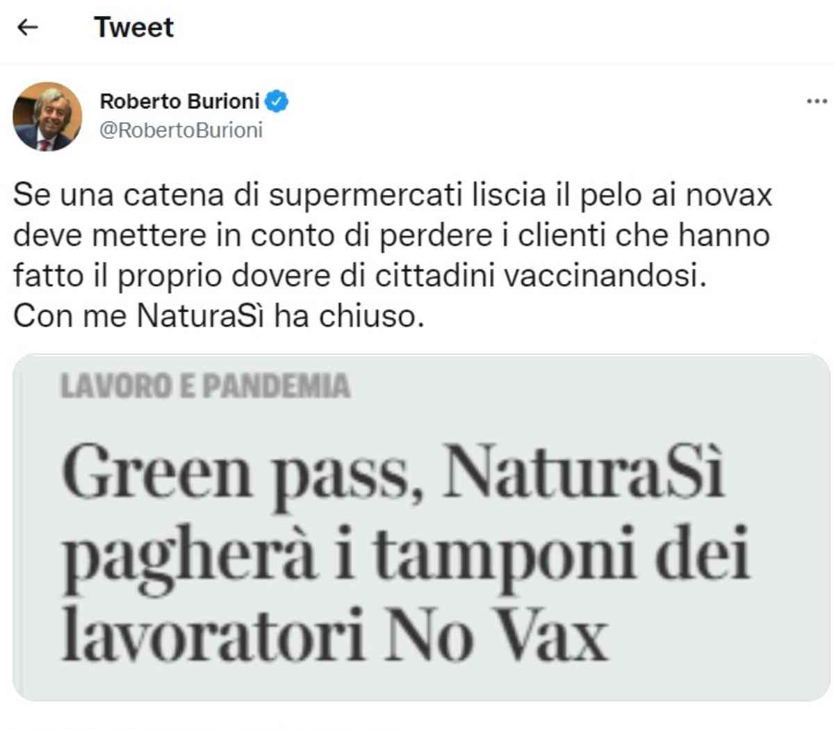 burioni naturasì tamponi