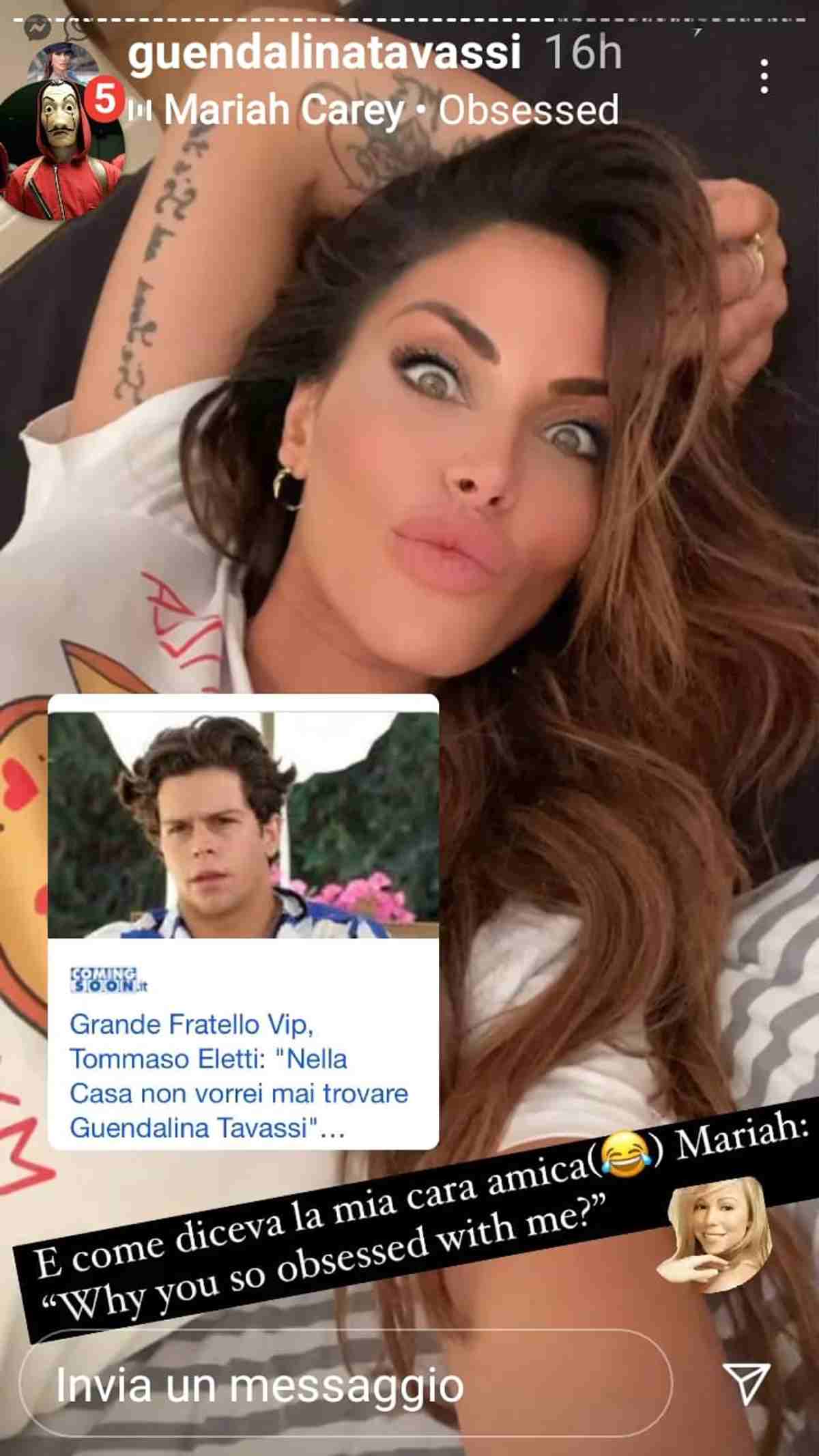 Guendalina Tavassi risponde a Tommaso Eletti