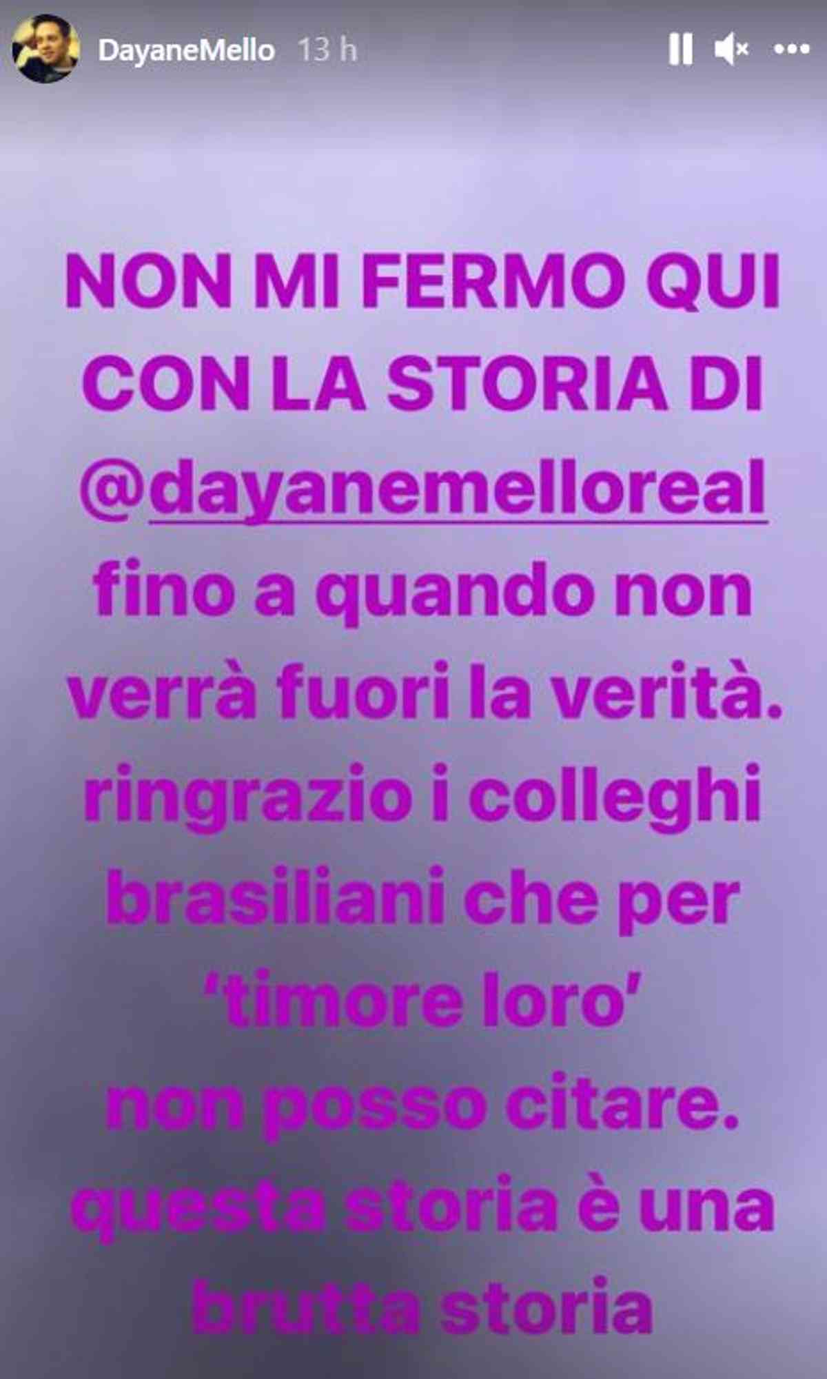 Gabriele Parpiglia Dayane Mello molestie