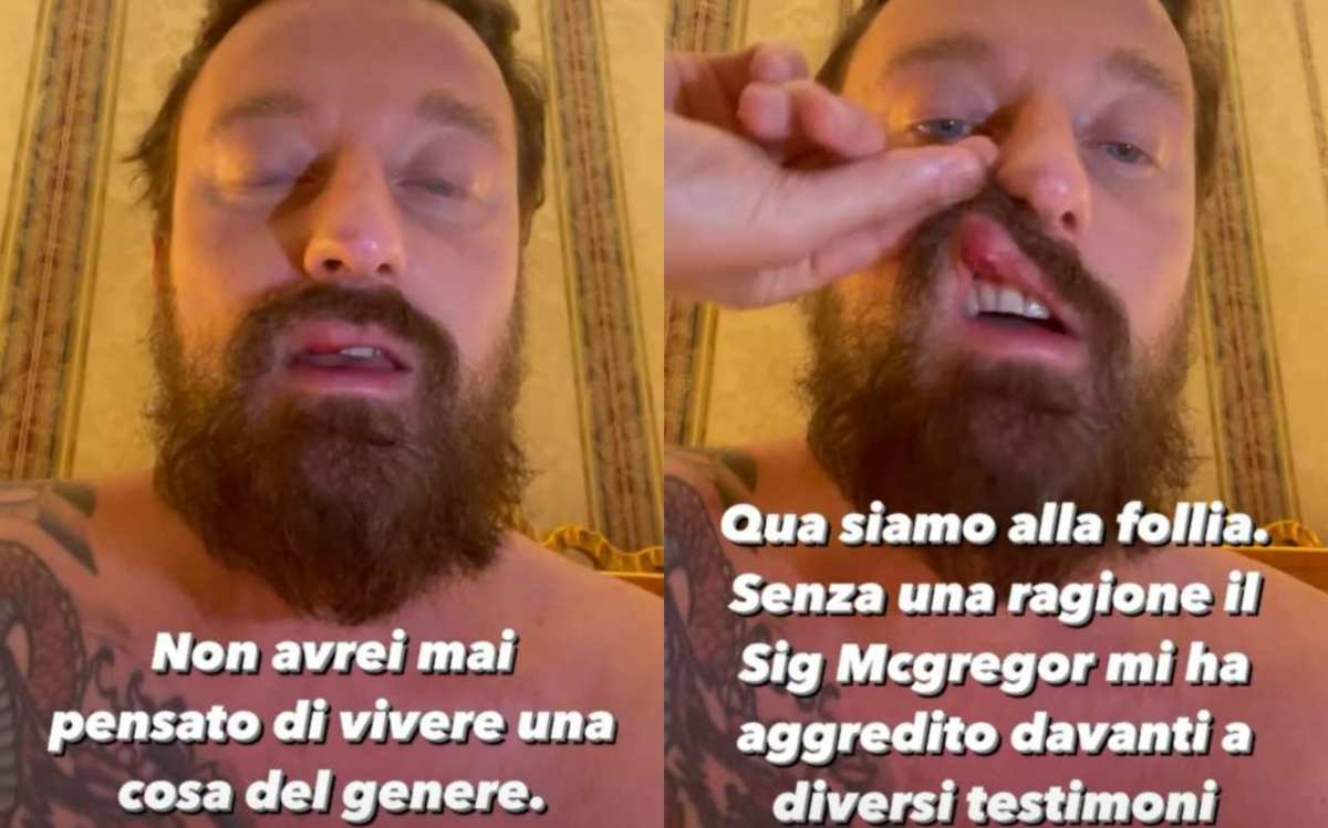 facchinetti mcgregor pugno aggressione