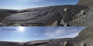 scioglimento ghiacciaio time-lapse