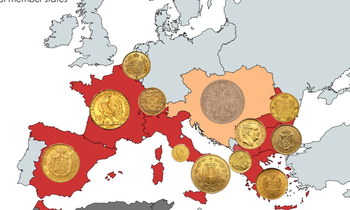 Mappa Unione Monetaria Latina