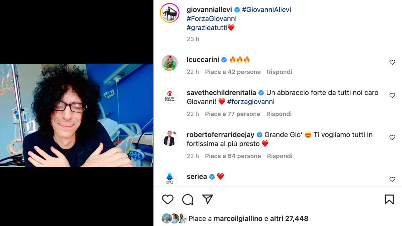 Giovanni Allevi in ospedale - PeriodicoItaliano - Fonte foto Instagram